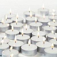 Velas de té blancas, fotografía 1